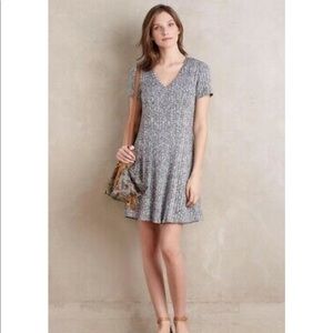 Knit, Ribbed, Flare, Short Sleeve Dress